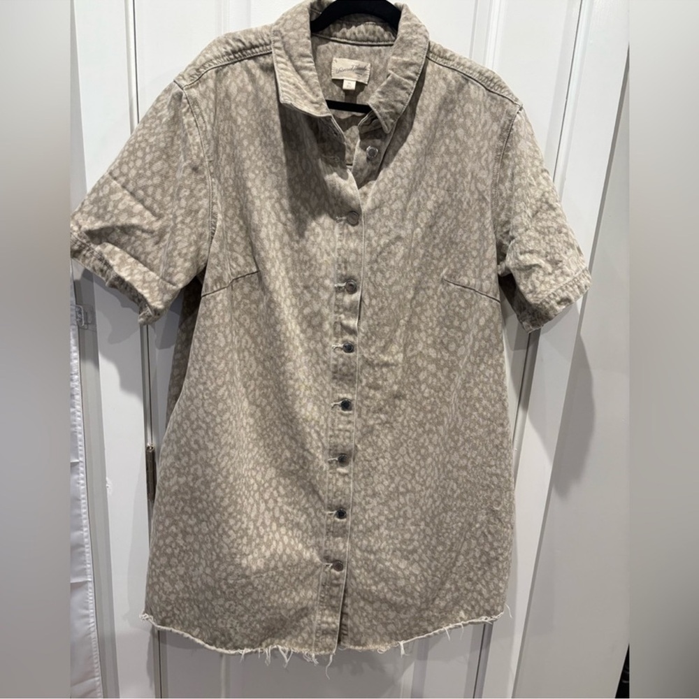 Universal Thread animal print button up denim dress